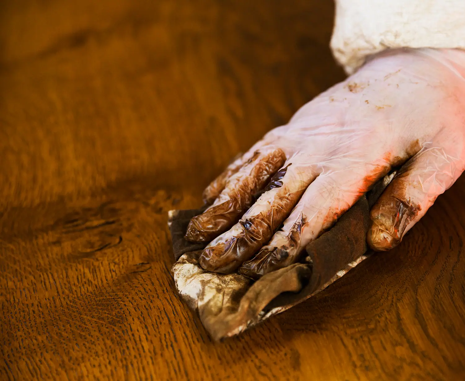 custom wood finish application process